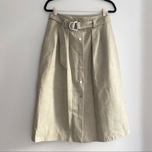 Zara Woman 2019 A-Lone Grey Faux Leather Skirt